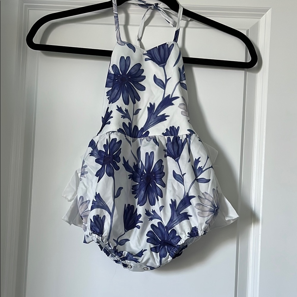 Floral Halter Baby Romper